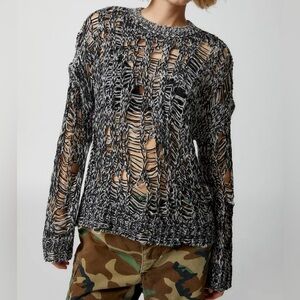 UO Distressed Knit Pullover Sweater